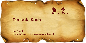Mocsek Kada névjegykártya